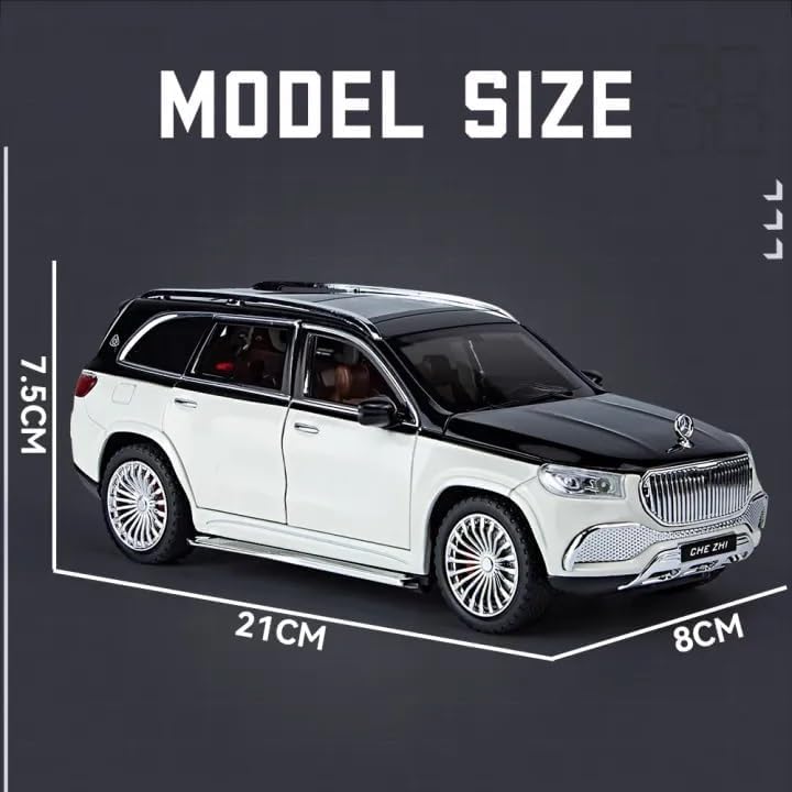 Image of Merceedes GLS 600 Model Car with Box, Zinc Alloy Pull Back Toy car with Sound and Light for Kids Boy Girl Gift [Colors as Per Stock]