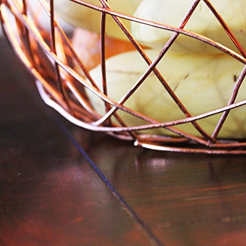 Alchemade Contemporary, Industrial, Geometric Copper Wire Basket - Handcrafted, Round, Multi-Purpose Bin To Use As An Organizer For Crafts, Books, Or Home Decor #TOP3