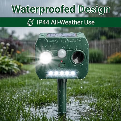 Image of Cat Repellent Outdoor Solar Animal Repeller Motion Activated Deer Repellent Device Humane Dog Racoon Squirrel Deterrent for Garden Yard Farm Waterproof (Mint Green)