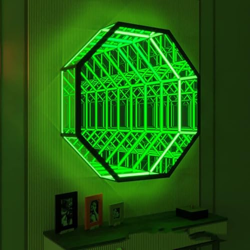 Lustrzane oświetlenie LED Infinity sterowane zdalnie – efekty 3D, wiele kolorów do salonów, na imprezy, do gier i przestrzeni kreatywnych (30cm)