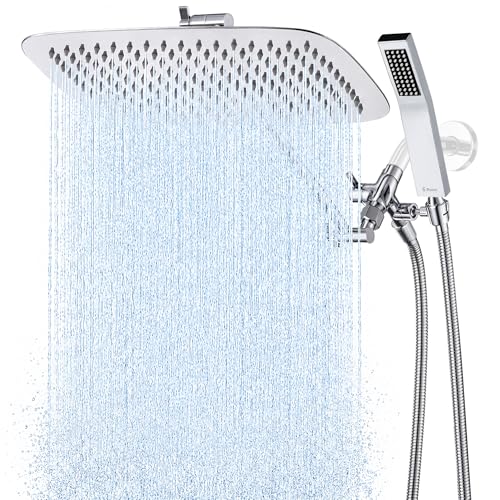 G-Promise All Metal 16 Rain Shower Head with Handheld for Bathroom Upgrade