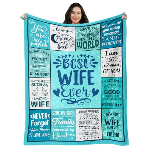 NIVAY Wife Birthday Gifts from Husband - Wedding Anniversary Romantic Gifts for Woman - Wifes Birthday Presents Ideas - I Love You Gift for Woman Her Wife - Wifes Blanket 50x60