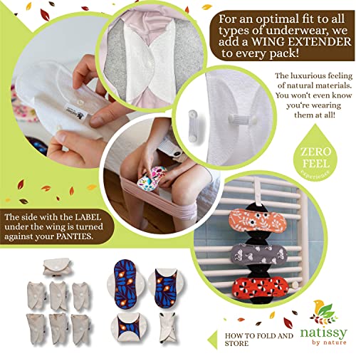 Image of Organic Cotton Reusable Panty Liners for Women & Teens (Small, 7 Pack)