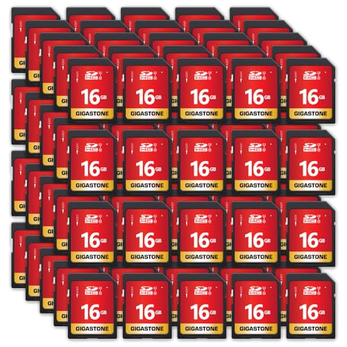 Image of GIGASTONE 16GB SD Card 100-Pack UHS-I U1 Class 10 SDHC Memory Card High Speed up to 80MB /s Full HD Video Compatible with Digital Camera, SPYPOINT TACTACAM Trail