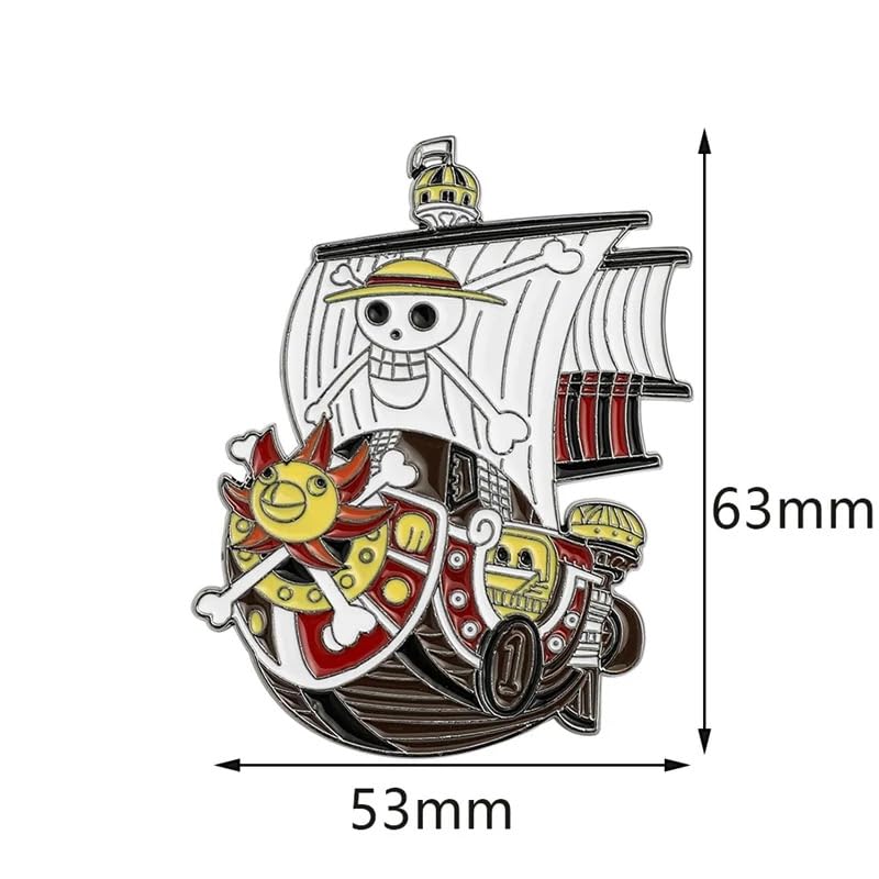 Image of Japanese Anime One Piece Lapel Pins Enamel Pin Pirate Ship Brooch