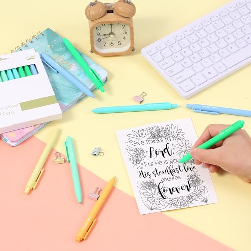 Image of Mr. Pen- Retractable Gel Pens, 12 Pack, Black Ink, Fresh Color Barrels | Fine Point 0.5mm, Fast Dry, Smooth Writing, Cute Pens for Drawing, Writing Planner and School Supplies