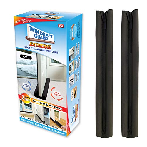 Twin Draft Guard Extreme for Doors, Set of 2 - Black PATENTED