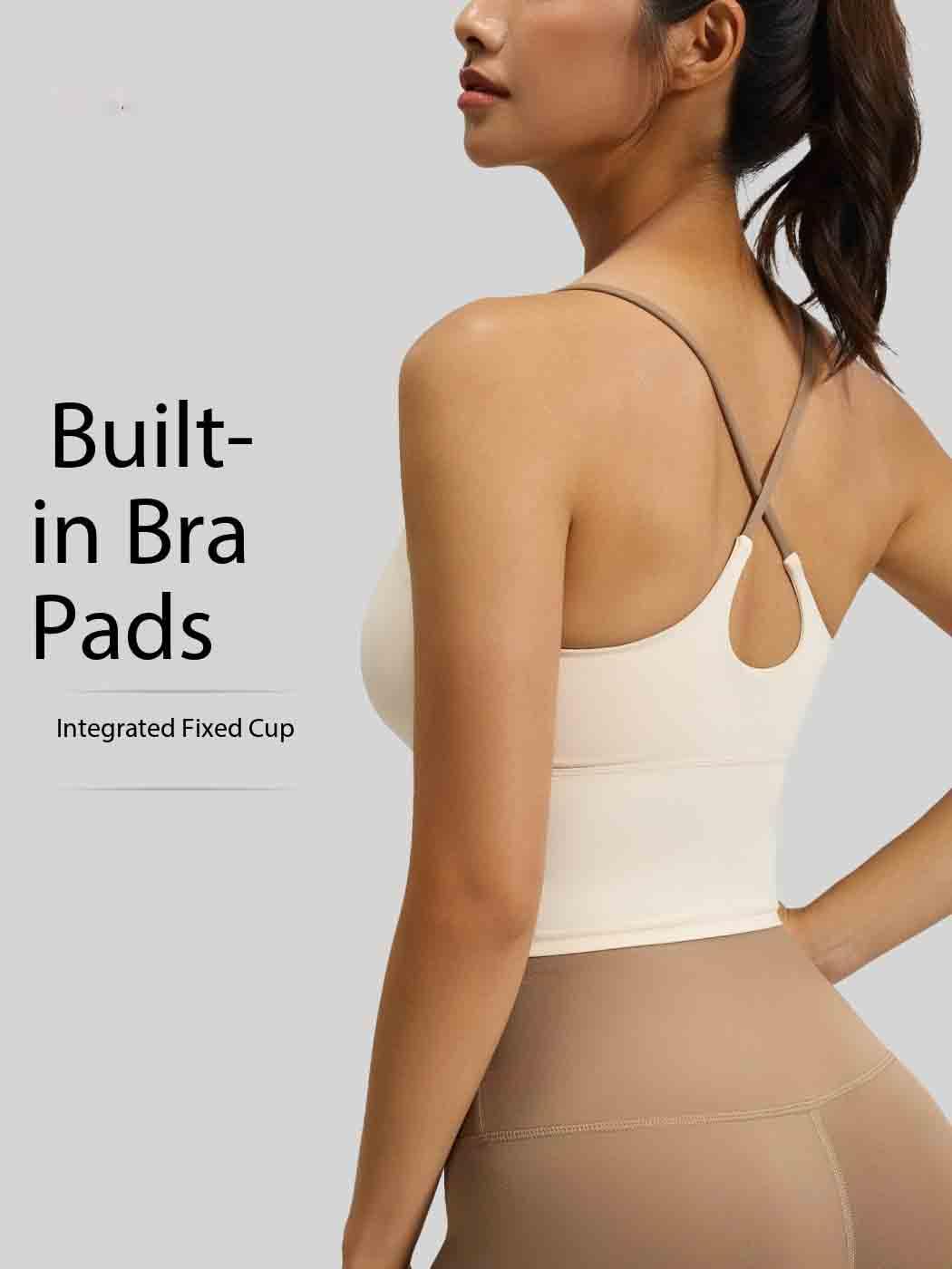 Camiseta Deportiva para Mujer, Copa Fija, Camisola Corta, Tirantes Cruzados en la Espalda y Copa integrada.