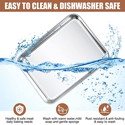 Potchen WE-POTCHEN-215142 Baking Sheet Pan Set Cookie Sheet Small Toaster Oven Pans Stainless Steel Tray Barbecue Grill Pan Rectangle Trays Oven thumb #4