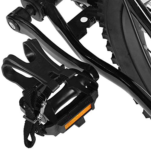 ZXJ Bike Pedals, Fitness Exercise Spin Bike with Toe Clips Cage and Straps for Outdoor Cycling and Indoor Stationary Bike 9/16-Inch Spindle Resin/Alloy Bicycle Multi-Purpose Pedals-2 Pack
