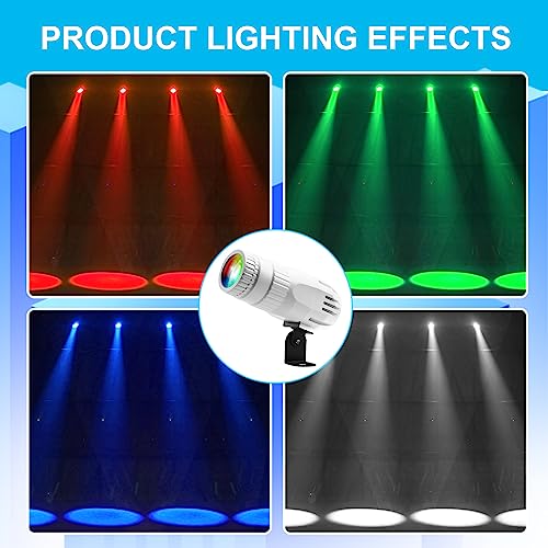 Image of Pinspot Light, Czgor 15W RGBW LED Lights for Disco Ball 4 in 1 with Remote Control, Super Bright Mirror Ball Spot Lighting for Parties DJ Disco Club Bar Wedding, 2Pack