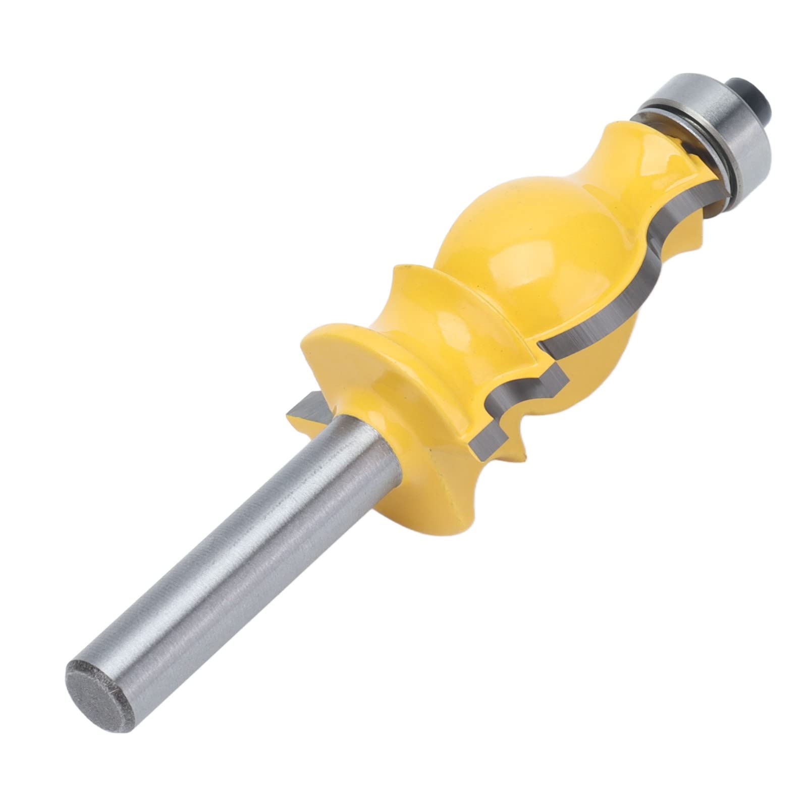 8mm Shank Handrail Router Bit, 8mm Shank Handrail Milling Cutter, Carbon Steel Alloy Cutter Yellow Coating Head Line Molding (Fishtail armrest milling cutter)