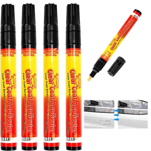4PCS Vitanst Clearfix Scratch Remover - Magic Car Scratch Removal Pen Effective Auto Paint Touch-Up Brush Magic Car Scratch Removal Pen for All Car Colors & Surfaces Easy to Use