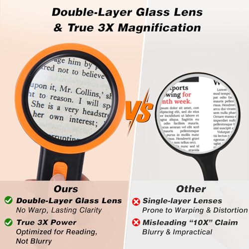 Aixpi Lente D'ingrandimento Con Luce, 30X Lente Ingrandimento Professionali Con 12 Led Per Lettura, Ispezione, Esplorazione, Anziani, Gioiellieri, Bambini(Nero) - 3
