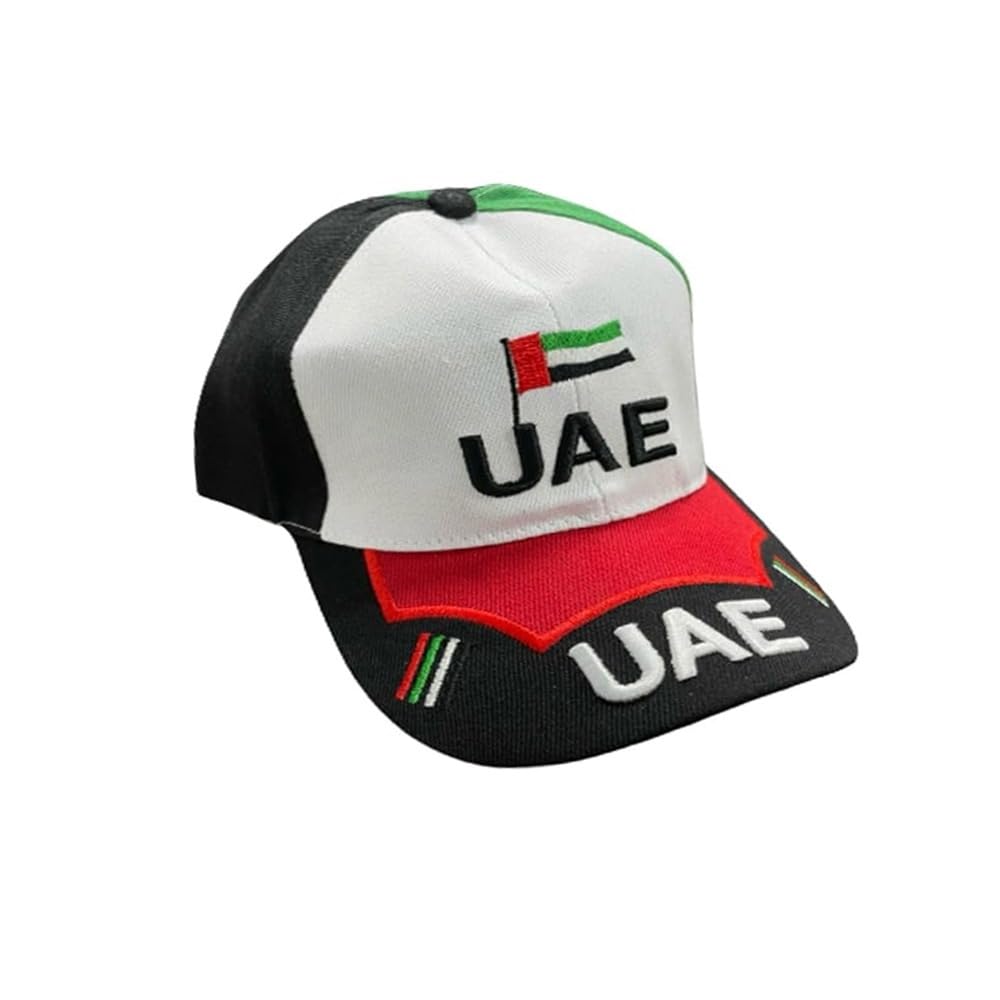 BrainGigglesI LOVE UAE Flag Cap - Baseball Cap for National Day Dress, Girls, Boys and Adults, Free Size for Costume