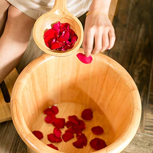 Masajeador spa de pies grande de madera con tapa 25cm miniatura 2
