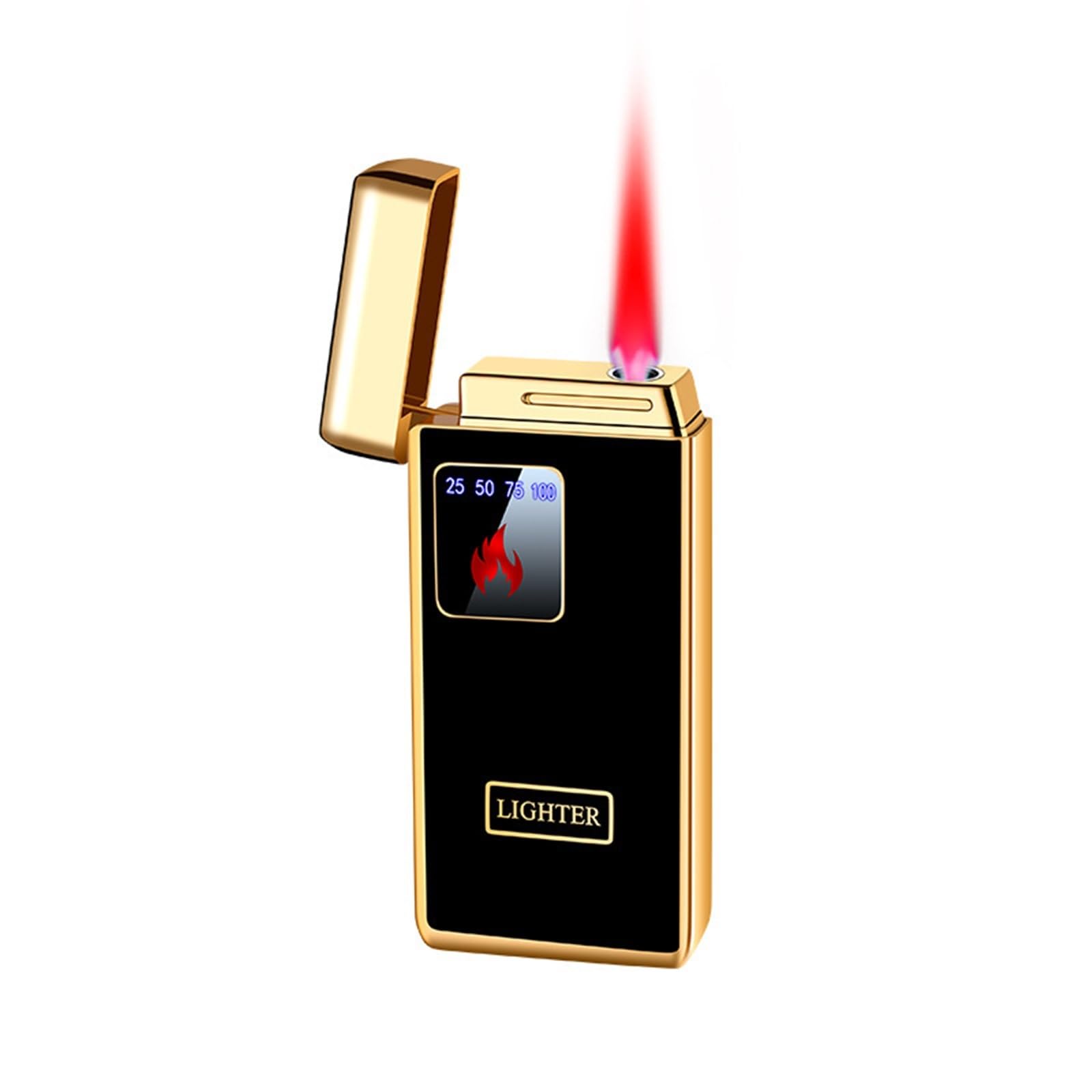 Encendedor de butano con llama roja duradera y encendido táctil avanzado