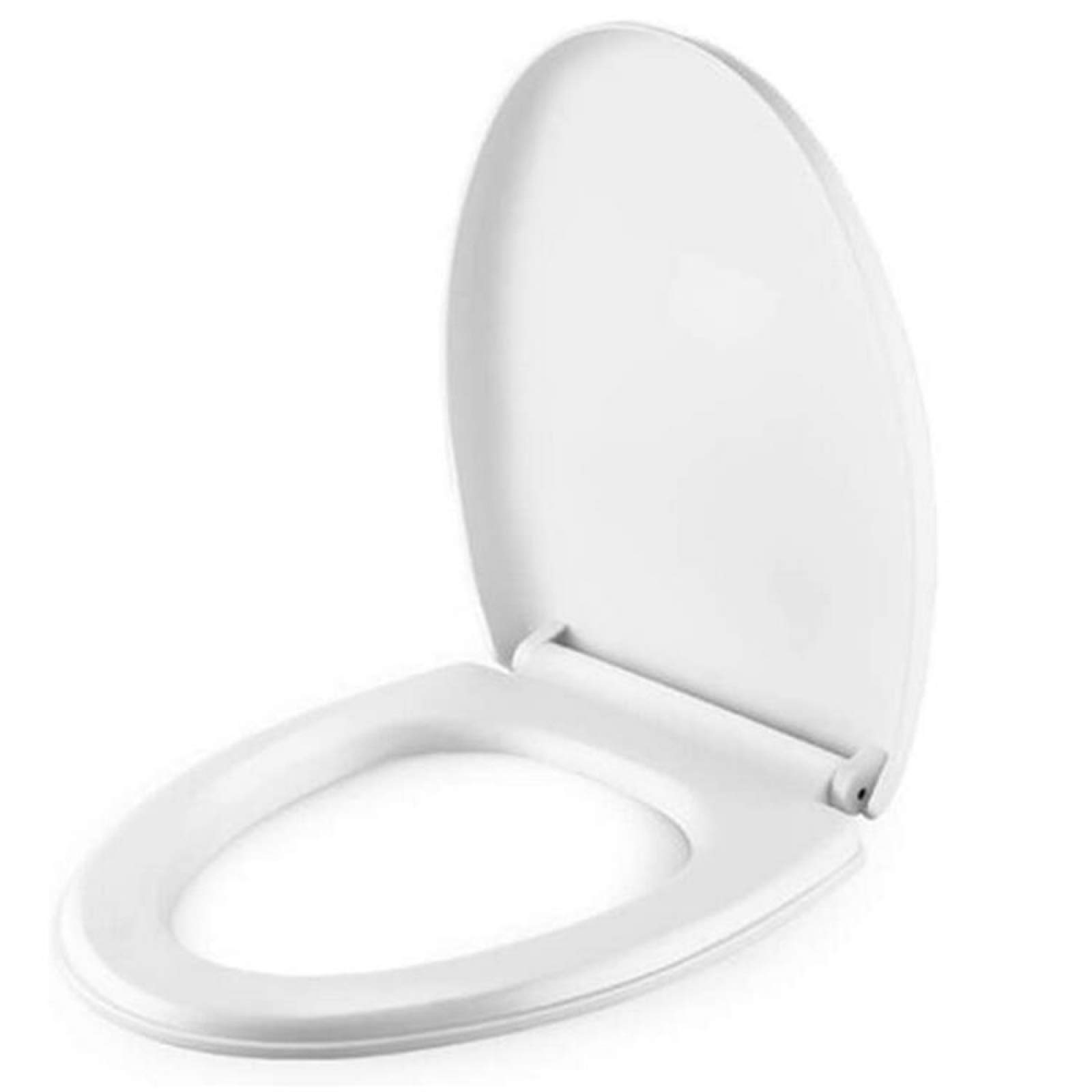WC Asiento De Inodoro En Forma De V Cierre Lento Suave Tapa De Inodoro De Liberación Rápida PP Tapas De Inodoro con Tapa Fijación Superior Bisagras Ajustables Accesorios Y Accesorios,White