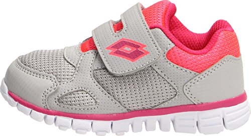 Lotto Speedride 600 Inf S, Chaussons Bas Mixte bébé, Blanc (Pearl/PNK Glm 020), 21 EU