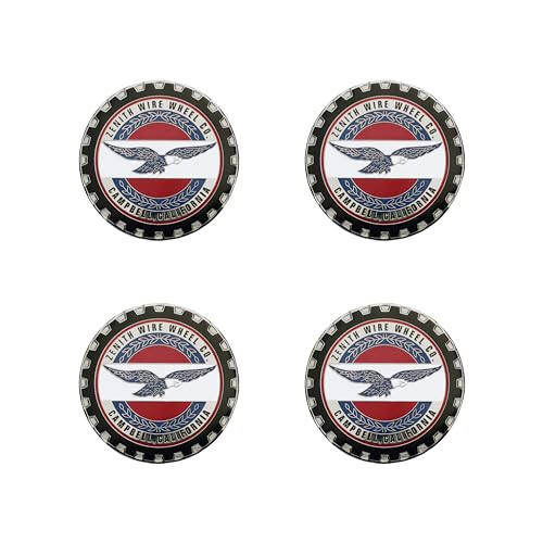 Image of Zenith Chrome Metal Wheel Chip Emblems (Set of 4) | Triple Chrome Plated Solid Metal Wheel Chip Emblems, 2.25 inch | for Lowriders with Cut or Recessed Knock Off Spinner Caps