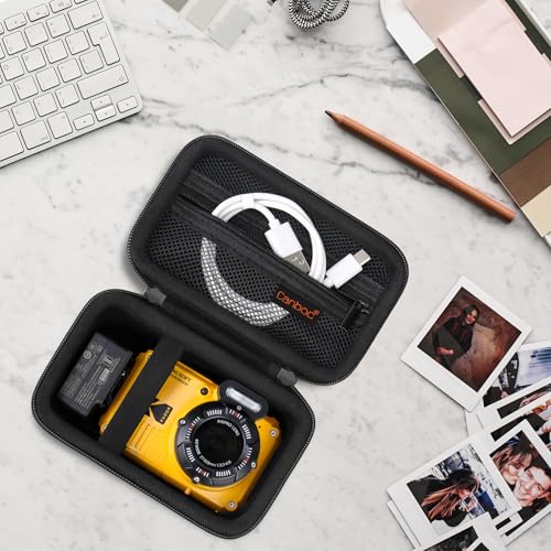 Image of Canboc Carrying Case for KODAK PIXPRO WPZ2 Rugged Waterproof Digital Camera, Underwater Photography Camera Bag, Mesh Pocket fits USB Cable, Battery, Adapter, Black (Case Only)