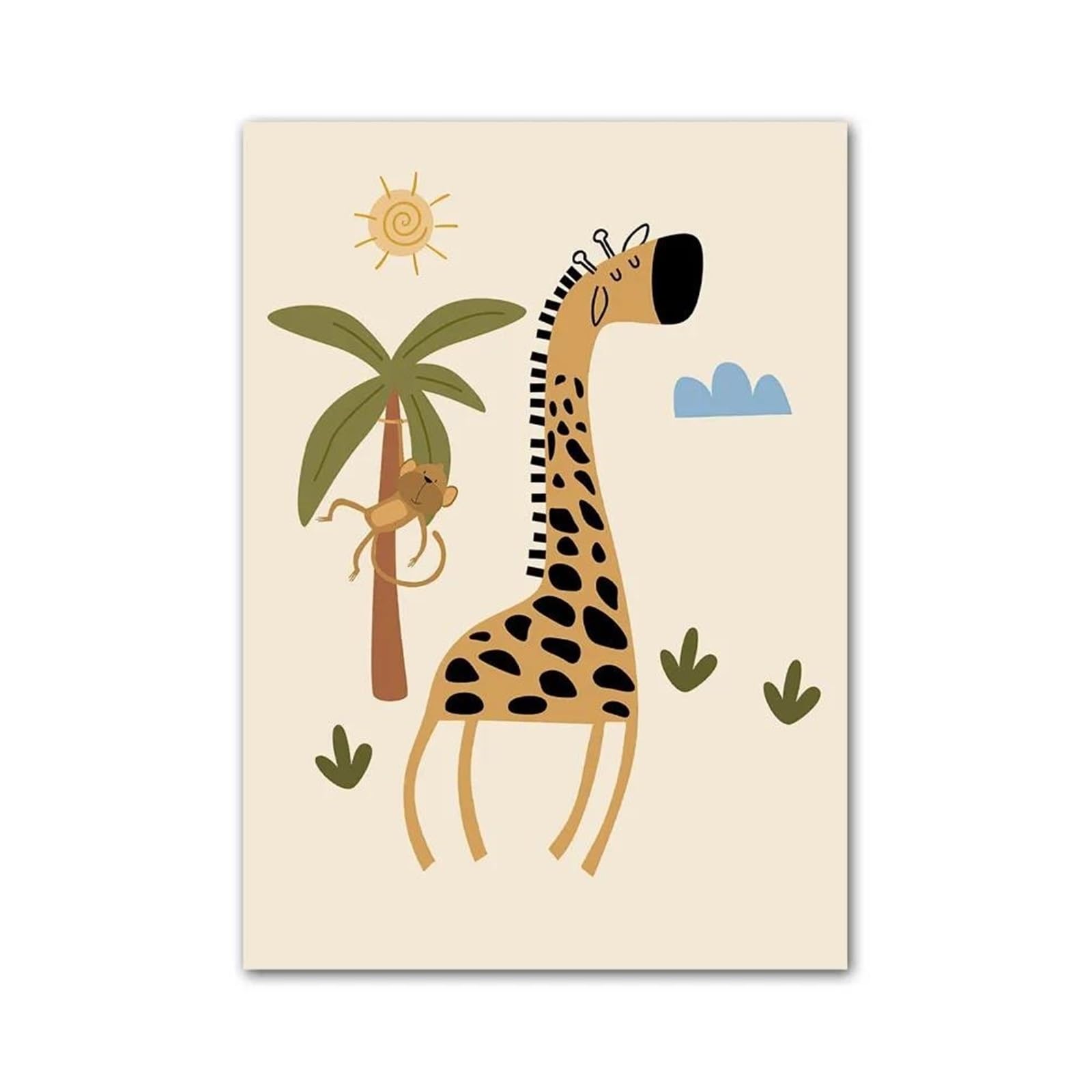 Xenite A Wall Rt Canvas Prints Boho Style Nordic Posters No Frame Nimals Prints Pictures Wall Rt Canvas Painting Baby Kids Room Decor(,50X70cm)