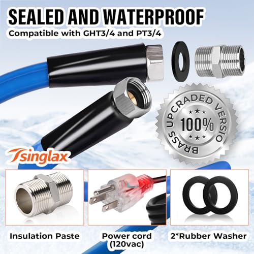 Image of 15FT 30FT Heated Water Hose for Rv,-45 ℉ Antifreeze Heated Drinking Garden Water Hose,Lead-Free & BPA-Free, Rv Freshwater Hoses with Fittings, Rv Accessories