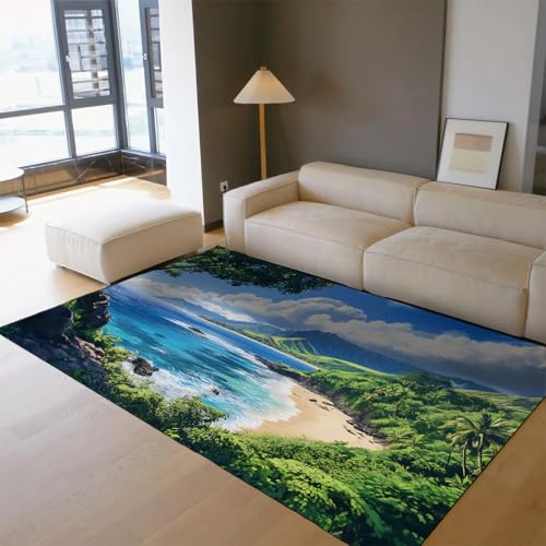 Tapis poil ras antidérapant pour salon facile à nettoyer
