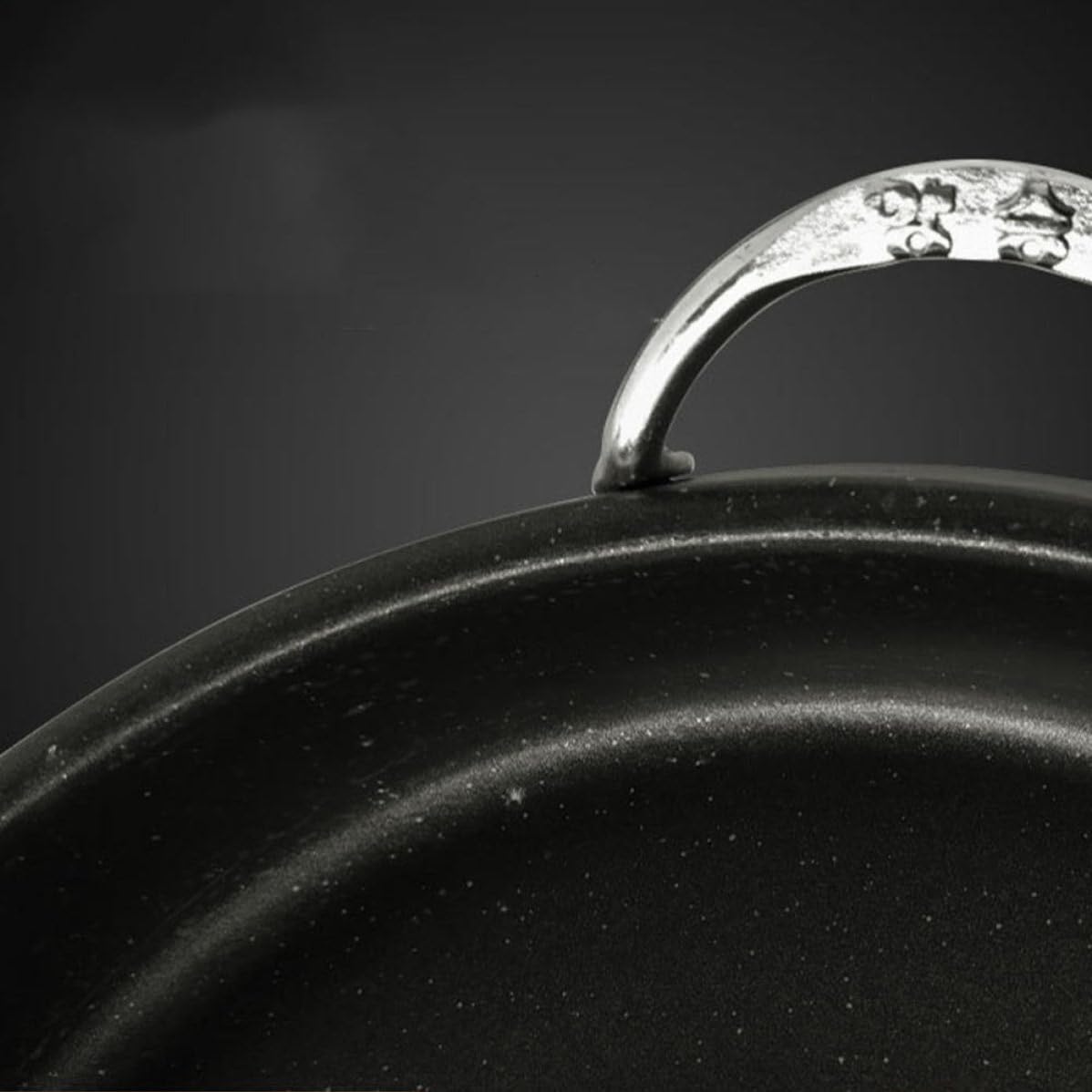 Piatto da Barbecue Rotondo in Pietra Medica Nero senza Fumo