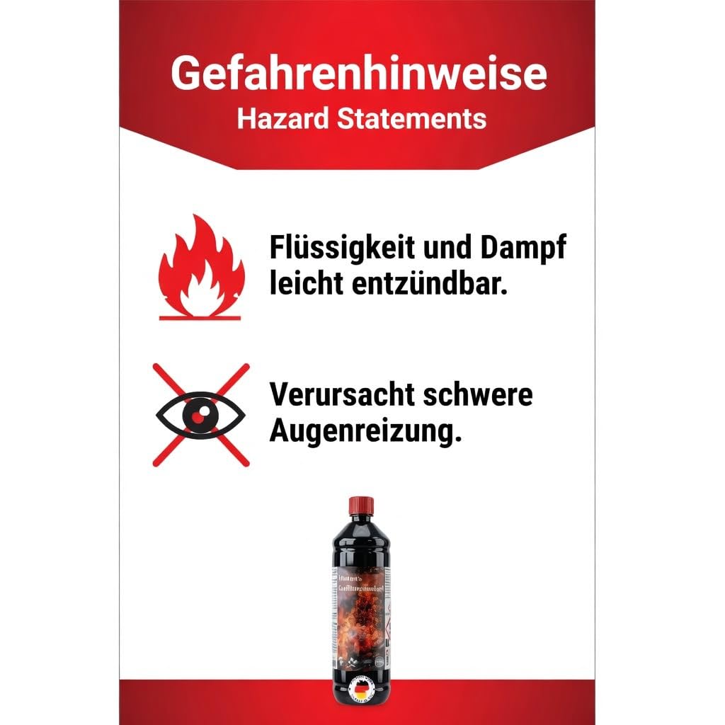 Wotan’s Grillanzündgel – Sicherheits-Grillanzünder flüssig für Holzkohle & Briketts – Geruchsarm & Rauchfrei – mit Kindersicherung (7x1 Liter)
