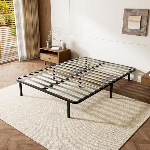 DEWINNER - Sommier 140x190 cm | Sommier à Lattes 140x190 avec Pieds Inclus | Cadre de lit Robuste...