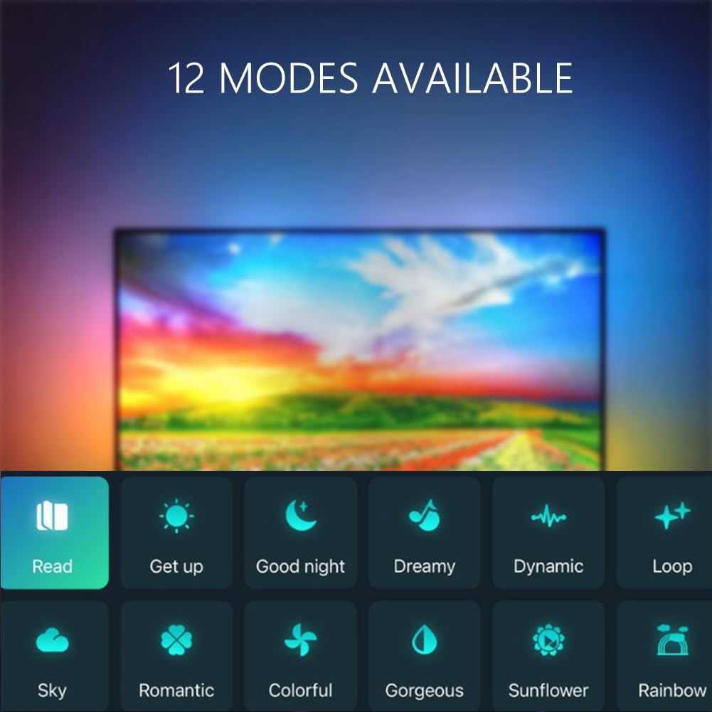 DONGXIAO Luz LED for TV, retroiluminación de TV, Tira de luz Inteligente for TV, Pantalla HDMI de TV con luz de sincronización de Pantalla, luz Ambiental de transmisión de Fondo(5m(for TV 98~105in))