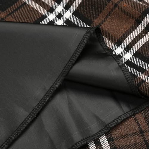 Image of IDEALSANXUN Women's Fall Winter High Waisted Wool Plaid A-line Long Skirt