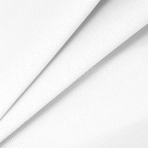 Image of Caydo Large Aida Cloth, 14 Count White Cross Stitch Fabric for Craft Embroidery, Handmade Needlework, DIY Handicrafts(28x19 inch)