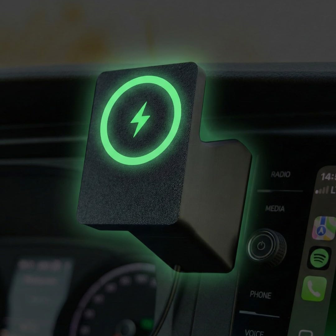 Uchwyt na telefon komórkowy do VW T6.1, MagCharge: 15 W, ładowanie indukcyjne i kompatybilny z MagSafe, bezprzewodowa ładowarka Qi2 z aktywnym chłodzeniem, akcesoria do T6.1 Multivan, California