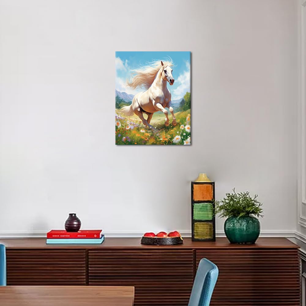 TISHIRON Malen Nach Zahlen Pferd - 40x50cm Ölgemälde Set Für Erwachsene