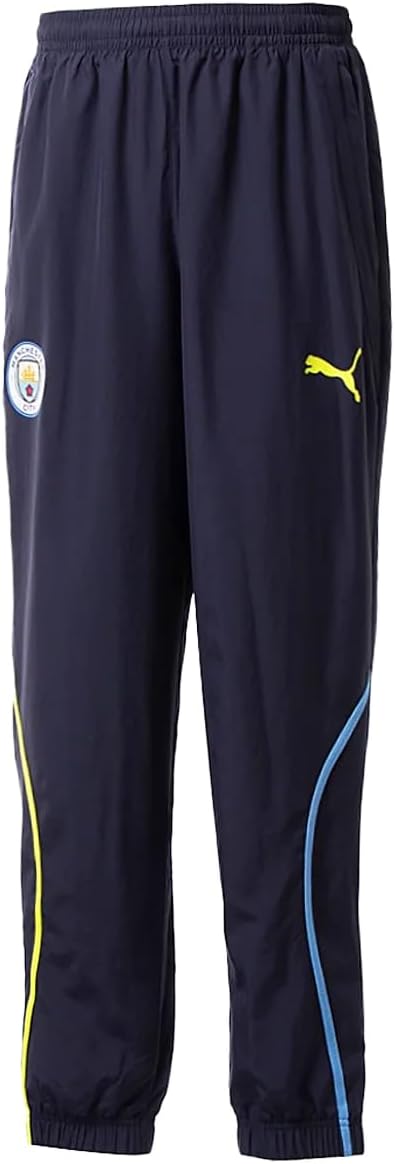 PUMA Mens MCFC Prematch Woven Pants Casual Moisture Wicking - Blue - Size XXL