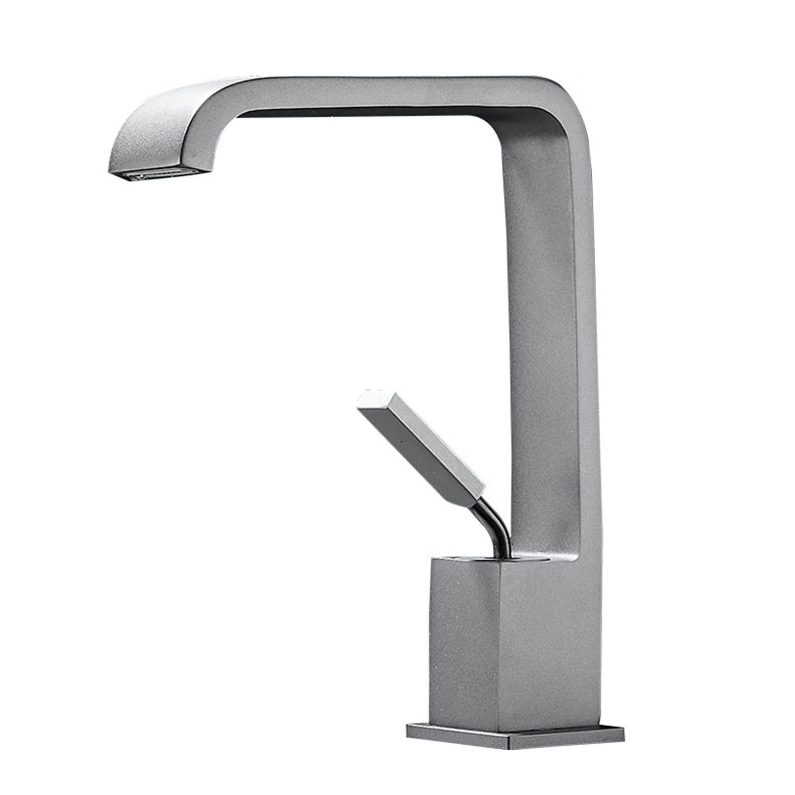 Bathroom Basin Faucet Waterfall Brass Hot Water and Cold Washbasin Gray