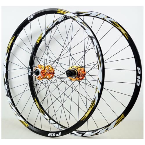Juego de ruedas de competición para bicicleta de montaña (26/27,5/29 pulgadas), aleación de aluminio de doble pared, freno de disco híbrido/montaña, para cassette de 7-12 velocidades, volante de inerc