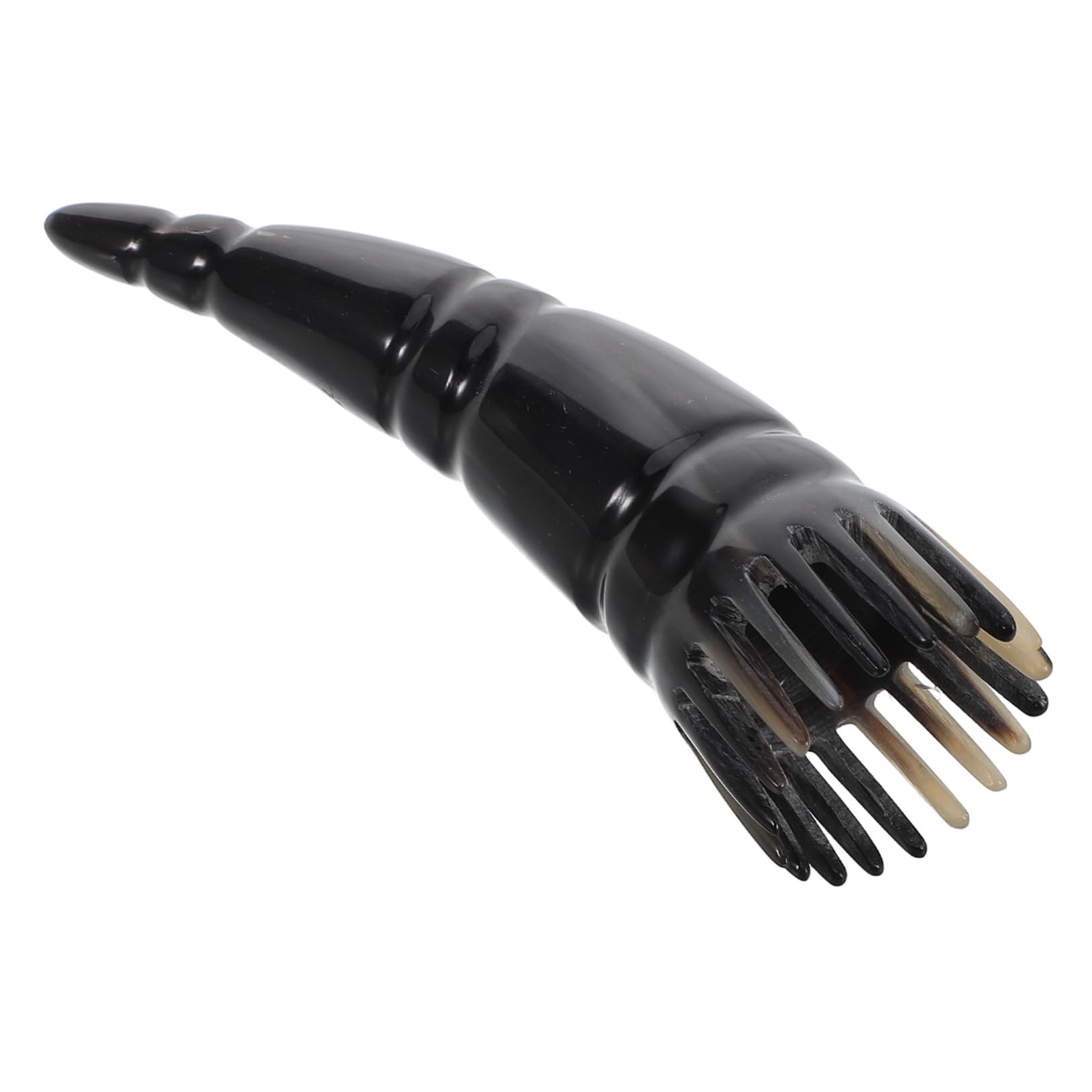 NOLITOY Horn Face Scrape Massage Tool Cow Horn Comb Fine Teeth Hair Massager Guasha Scrapper Traditional Scalp Cleaning Brush