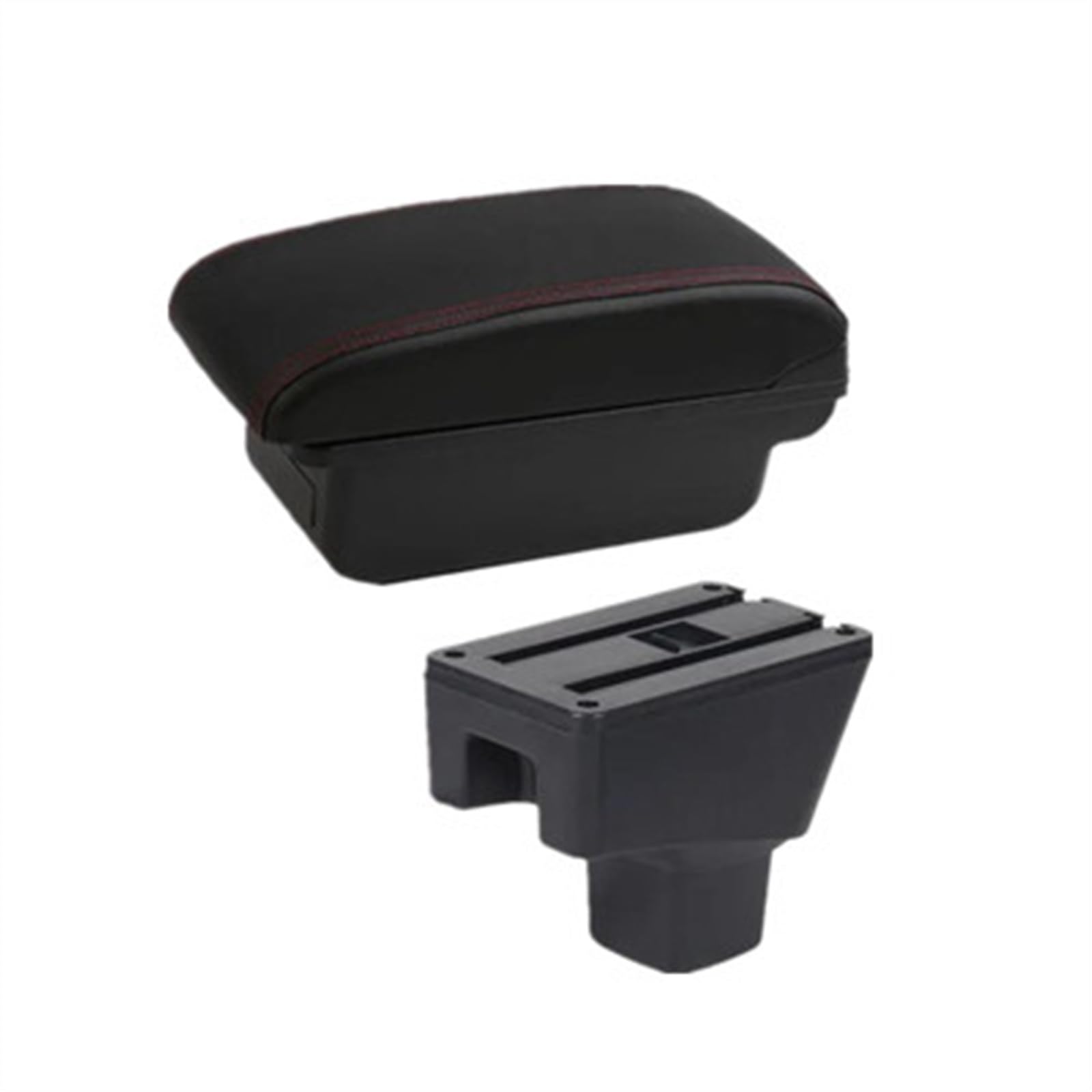 NMJLQW Storage Rack Car Interior Accessories Center Console Storage Box Multifunctional Armrest Storage Box For SUZUKI SX4(A1 red line No USB)