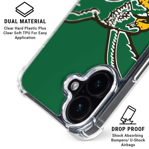 Skinit Clear Phone Case Compatible with iPhone 16 - Officially Licensed NFL Philadelphia Eagles Retro Logo Design