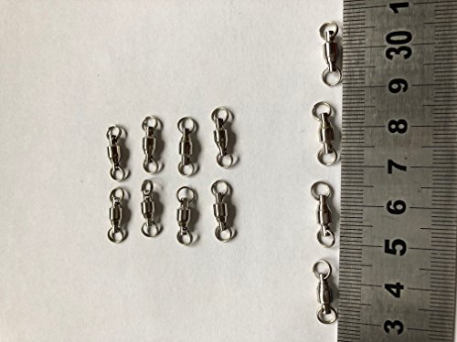 100pcs Size 0# Spinner Bait Ball Bearing swivels with 2 Split Rings