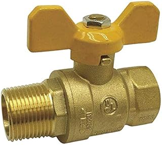 Ball Valve, Brass, Inline, 2-Piece, Pipe Size 1/4 in, Connection Type FNPT x MNPT-Each