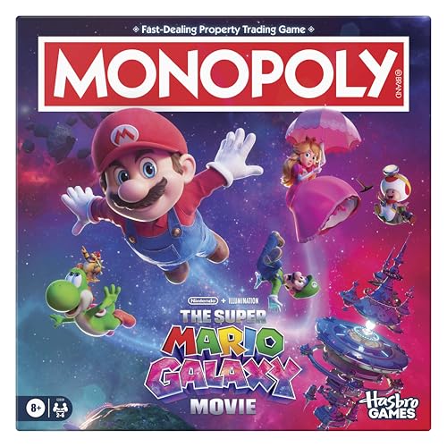 Monopoly: The Super Mario Galaxy Movie Edition Board Game I Fun Family Games for Kids, Teens, Adults...
