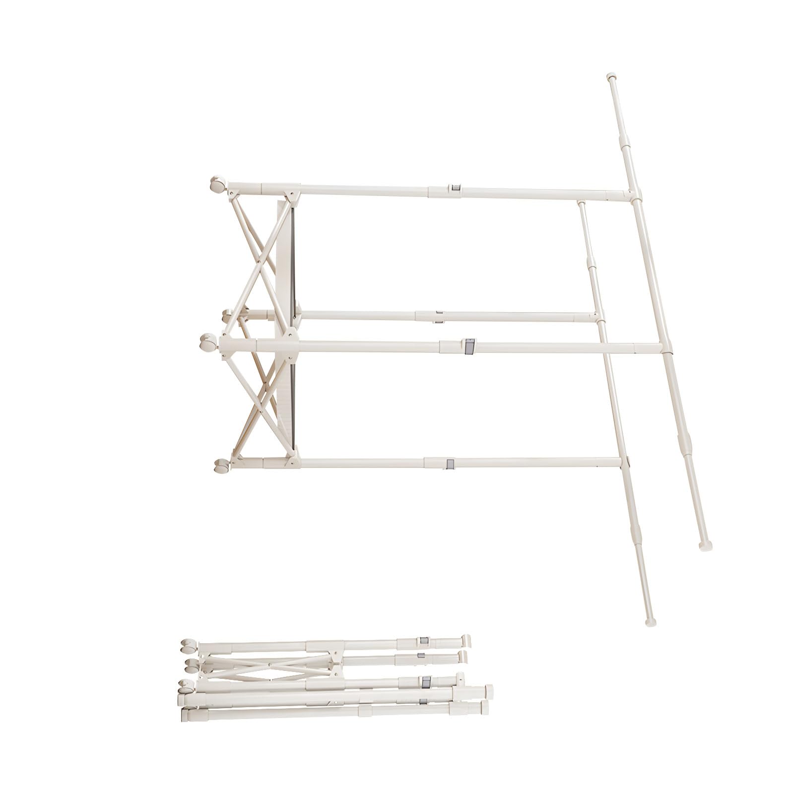 CAZSTYK Complete Foldable Laundry Drying Rack Featuring Telescopic Rods and Ventilated Panel for Delicate Items Compact Adjustable