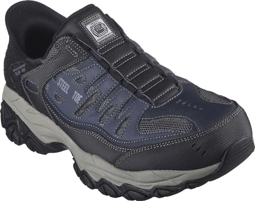 Image of Skechers Men's Hands Free Slip-ins Cankton-Faison St Industrial Shoe | Work, Slip-ins, Steel Safety Toe, Electrical Hazard, Air-Cooled Memory Foam