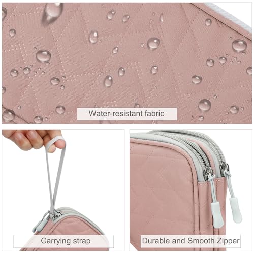 Image of FYY Electronic Organizer, Travel Cable Organizer Bag Pouch Electronic Accessories Carry Case Portable Waterproof Double Layers All-in-One Storage Bag for Cable, Cord, Charger, Phone, Pattern Pink (M)