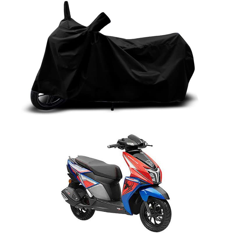 Image of 100% Scratchproof /UV-Rays /Heat Protection /Birds Dropping /Water Resistant /Dust Proof /Waterproof /Full Bike Scooty Two Wheeler Body Cover Compatible for NTORQ 125 Super All Varients[Black]