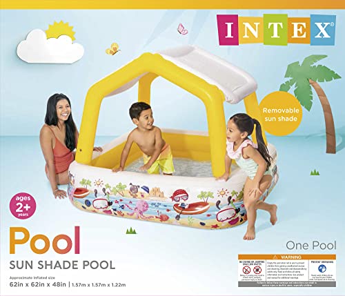 Intex Sun Shade Inflatable Pool, 62" X 62" X 48", For Ages 2+ #TOP5